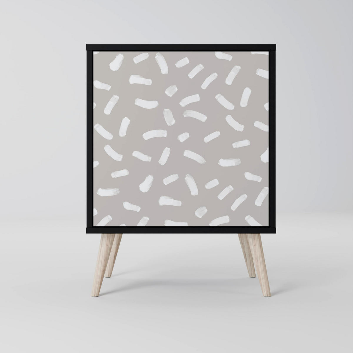 SIDEBOARD PASSING SECONDS, Schwarz, 57,5x42x70,5 cm, Schwarze Metall-Sternfüße - Multicolor/Schwarz, Holzwerkstoff/Metall (57.5/70.5/42cm) - SpaceRebels