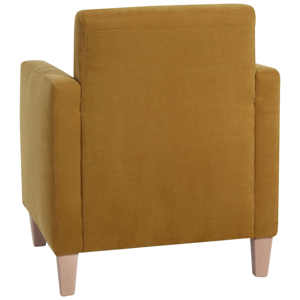 SESSEL Karol Bezug Veloursstoff Buche natur / mais - Gelb, Kunststoff (71/81/70cm) - 58aufmkessel