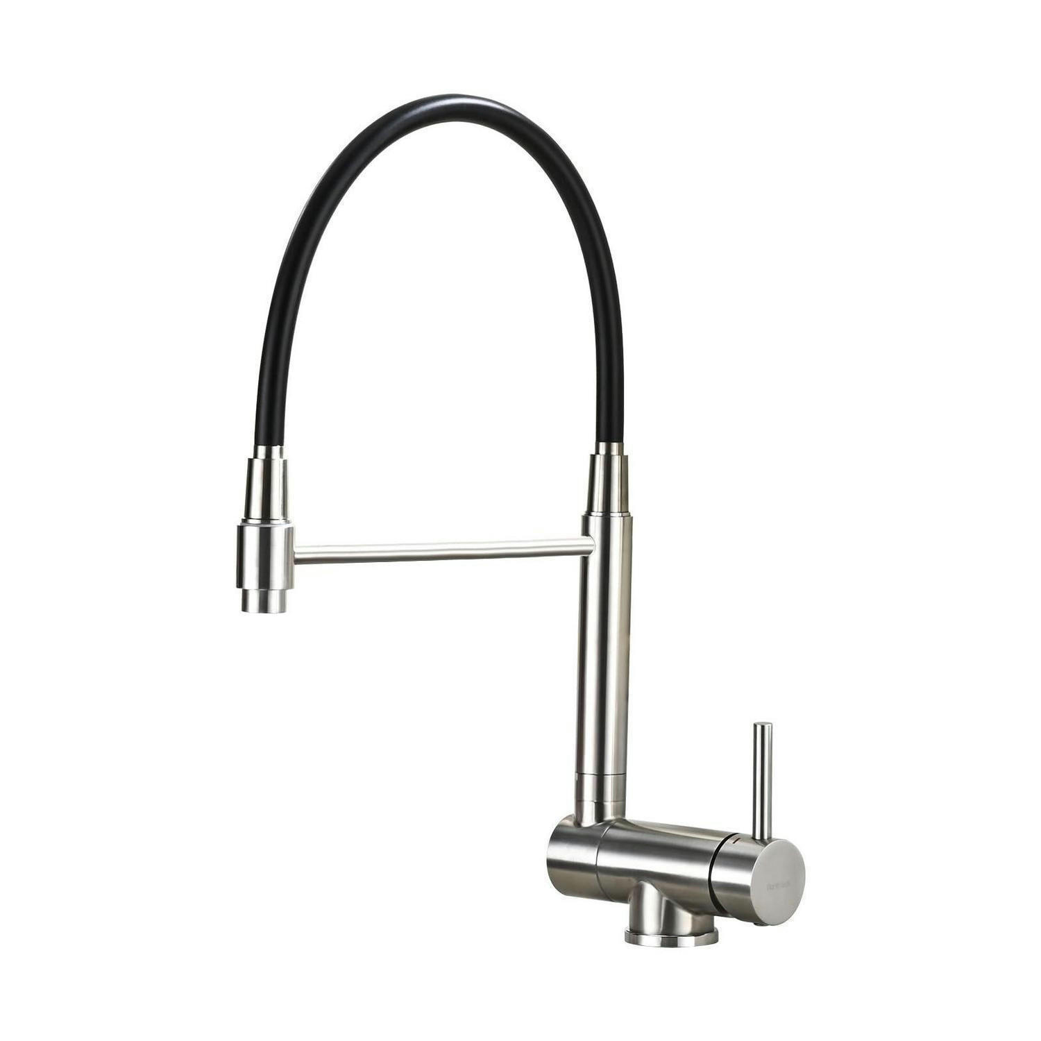 KÜCHENARMATUR ausziehbar klappbar 360° schwenkbar gebürsteter Edelstahl - Silberfarben, Metall (6/42.8/22cm)