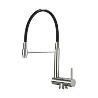KÜCHENARMATUR ausziehbar klappbar 360° schwenkbar gebürsteter Edelstahl - Silberfarben, Metall (6/42.8/22cm)