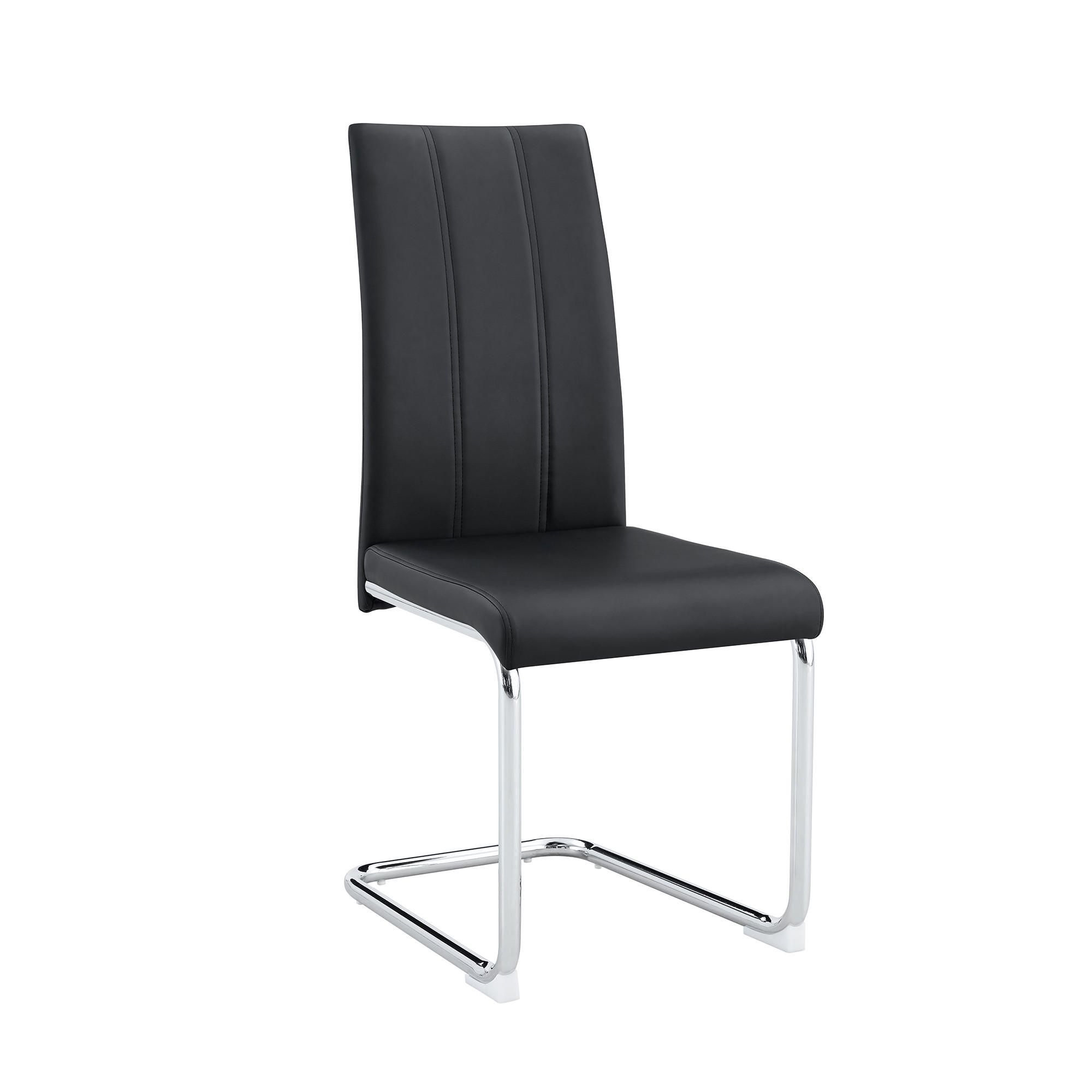 SCHWINGSTUHL DE-36801 2er-Set mit PU-Bezug und hoher Rückenlehne Schwarz - Silberfarben/Schwarz, Metall (43/99/54.5cm) - ComfortXL