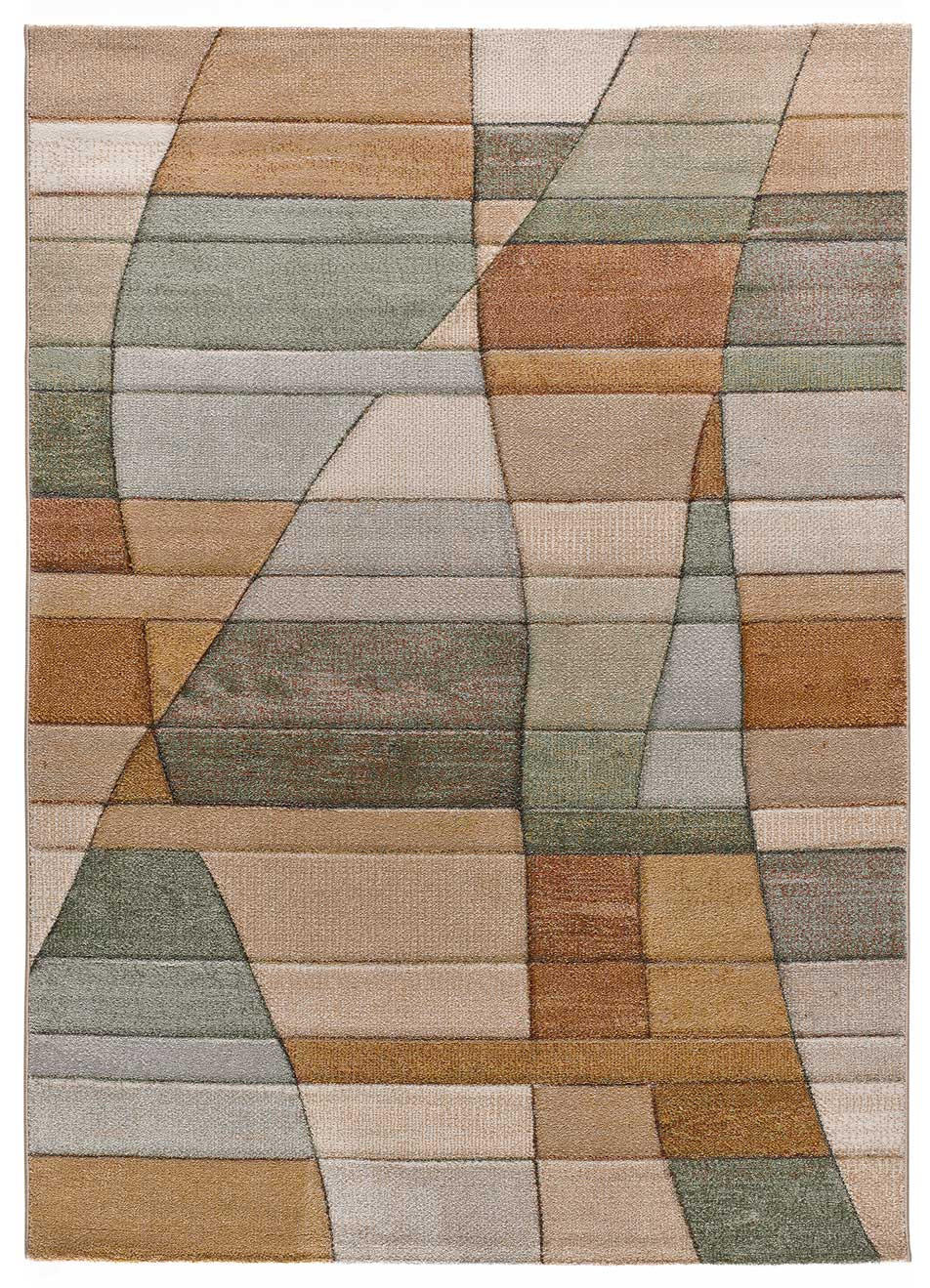 Atticgo Webteppich Mehrfarbig, Kupfer, Grün, Beige 160x230 cm