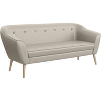 SOFA Doris (3-Sitzer) - Beige/Buchefarben, Holzwerkstoff/Buchenholz (180/75/74cm) - Meblini