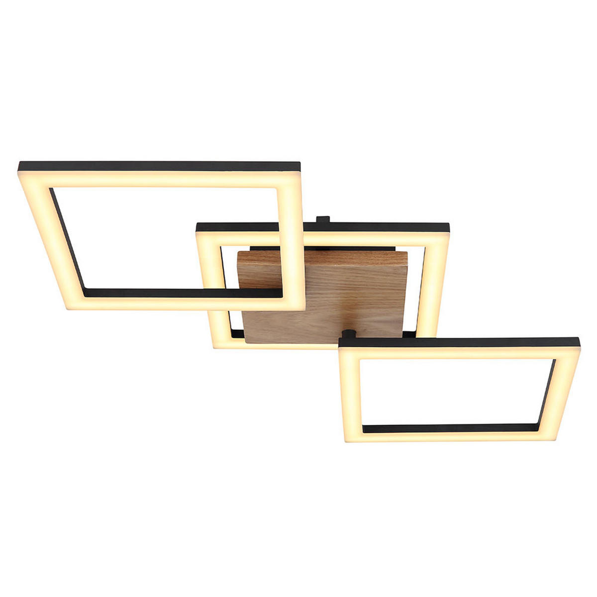 LED DECKENLEUCHTE KERRY Holz dunkelbraun schwarz - Braun, Holz (66/31/7.5cm) - Globo Lighting