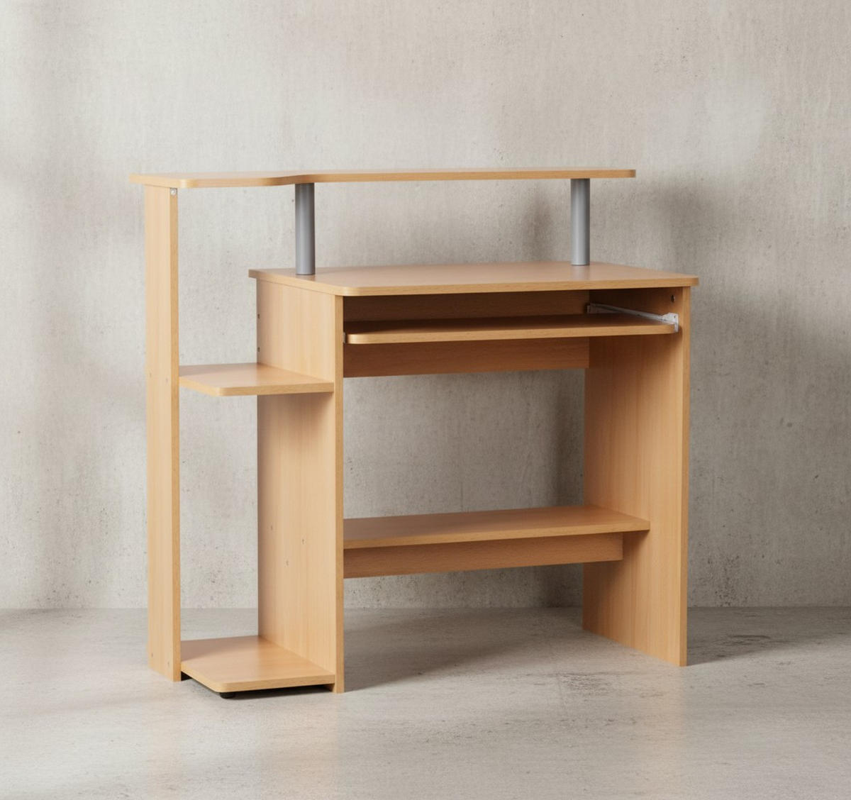 SCHREIBTISCH Computertisch ELBTRAUM Tastaturauszug, Braun 94x48x90 cm - Braun, Holz (48/94/90cm) - KADIMA DESIGN