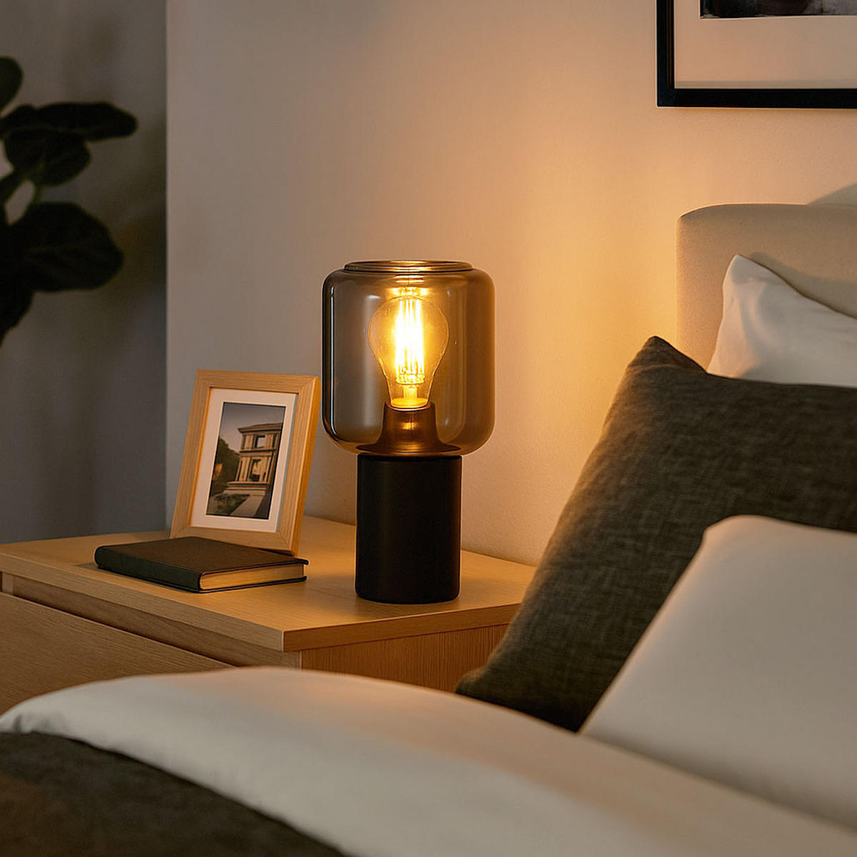 LED TISCHLEUCHTE Metall Grau 2er Set - Grau, Glas (13/13/24cm) - Globo Lighting