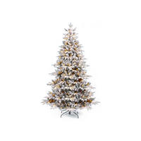 LAALU WEIHNACHTSBAUM künstlich DELUXE Tanne Anita 180 cm mit SMART LED LIGHTING mit Ständer - Weiß, Kunststoff (180cm) - LAALU