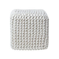 STRICK-POUF natur, Sitzwürfel 35/35/35 cm - Naturfarben, Textil (35/35/35cm) - Homescapes