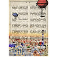 POSTER Vintage Von Barcelona. A4 Rahmenlos - Klar, Papier (29.7/5/21cm) - Nacnic