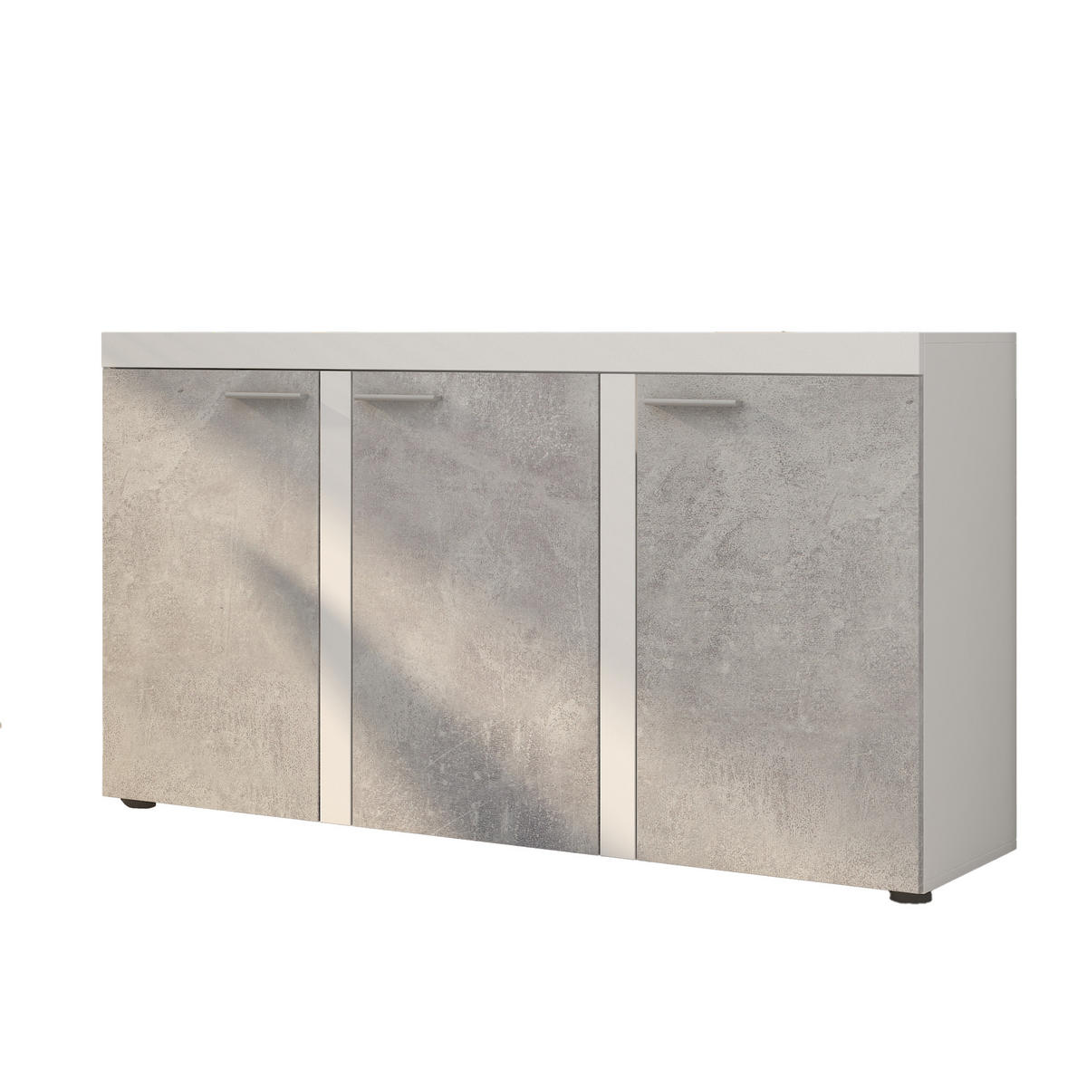 SIDEBOARD RITMO 149x40x82 cm mit 3 Türen Weiß - Weiß, Holzwerkstoff (149/82/40cm) - MASSENO