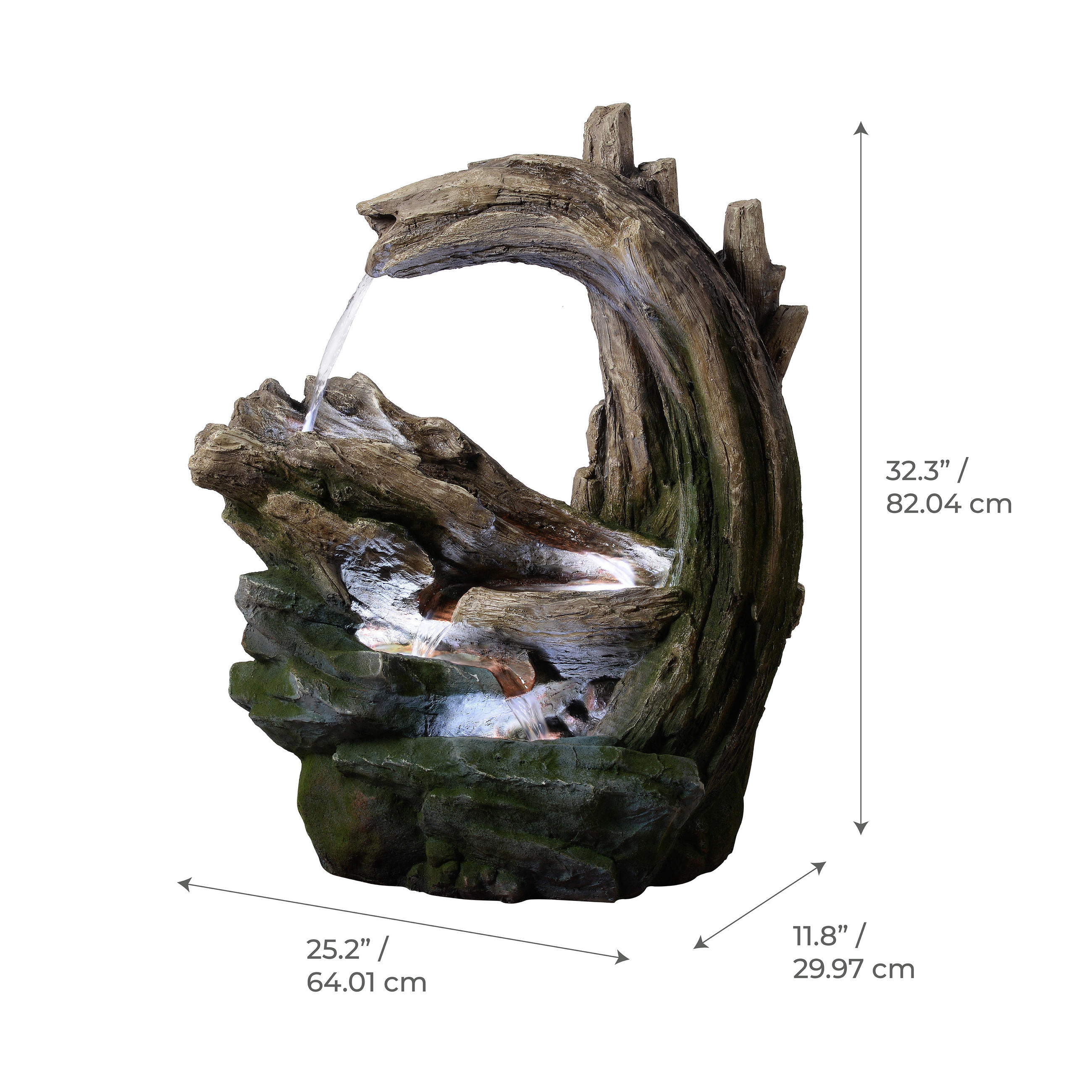 Thumbnail - Teamson Home Gartenbrunnen, Grau, Stein, Freiform, 30x82x64 cm, Gartenzubehör, Gartendeko