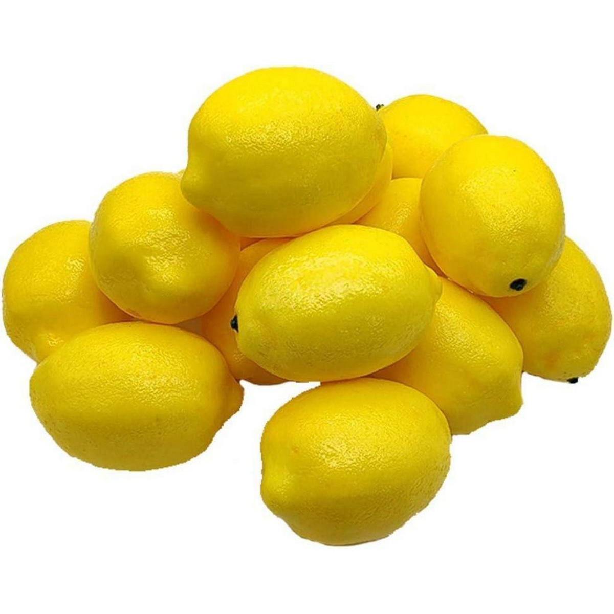 KÜNSTLICHE Zitronen 15 Stück Set 10 cm - Gelb, Kunststoff (10cm)
