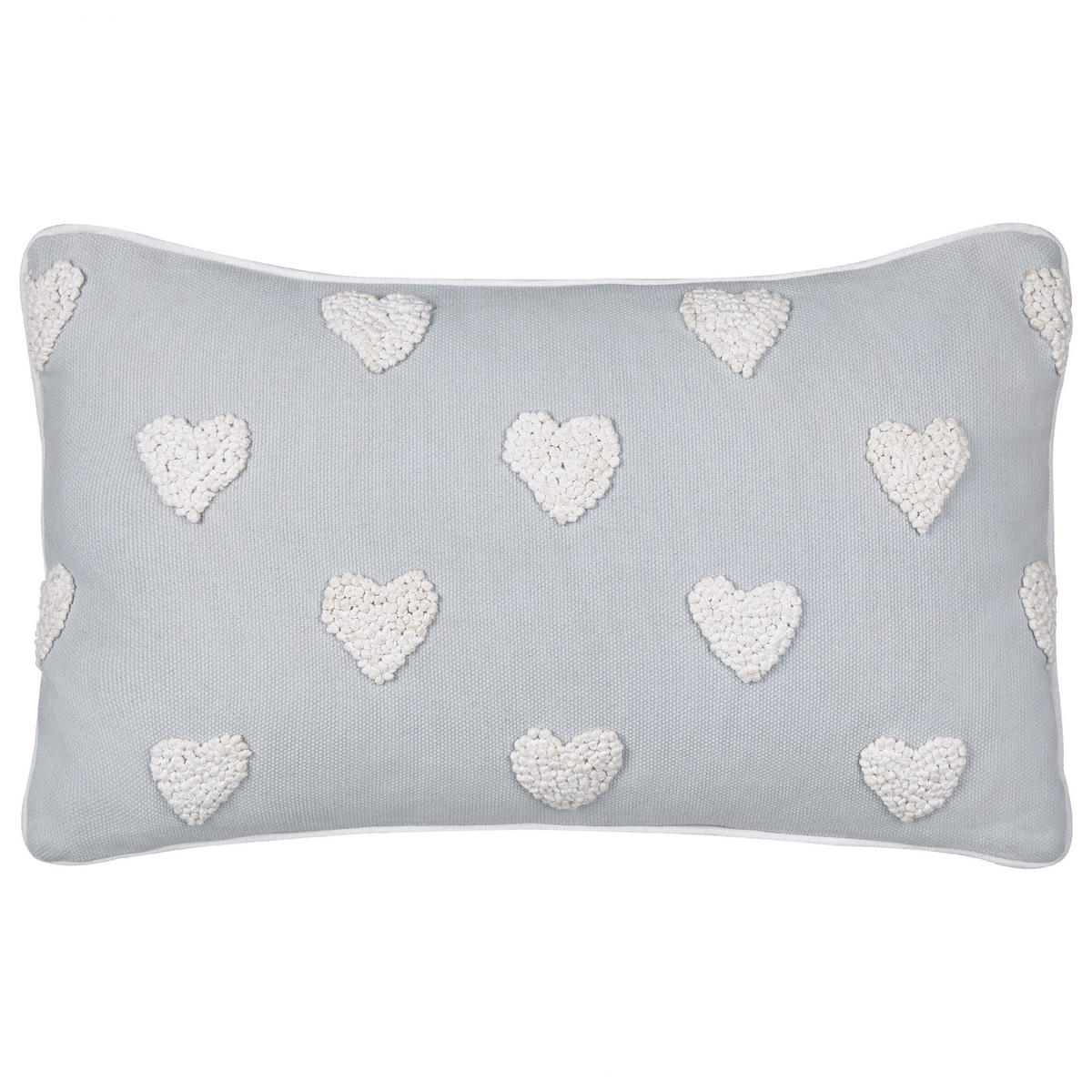 DEKOKISSEN 2er-Set Grau 30/50 cm Gazania - Weiß/Grau, Textil (30/50cm) - Beliani