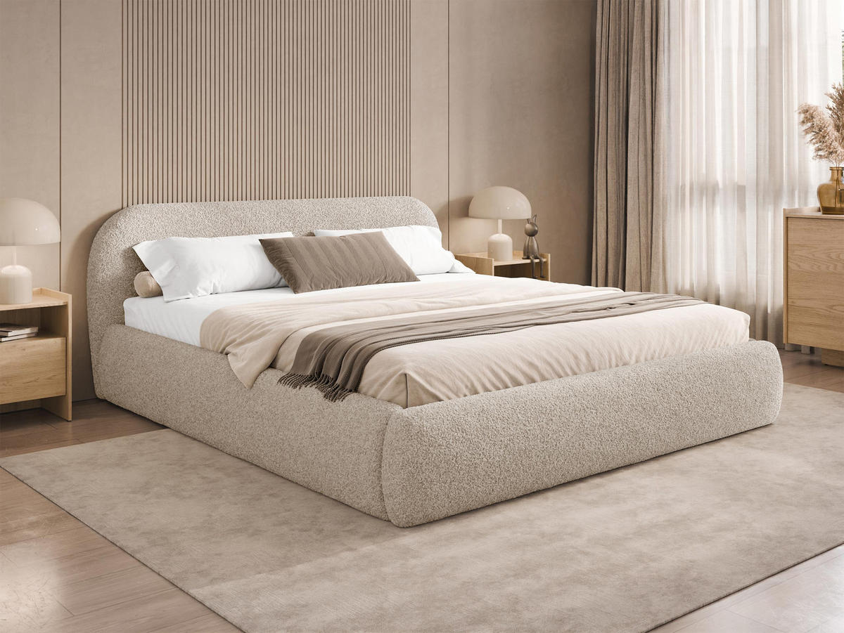 POLSTERBETT Talori - Eichefarben/Beige, Holz/Holzwerkstoff (180/200cm) - MIRJAN24