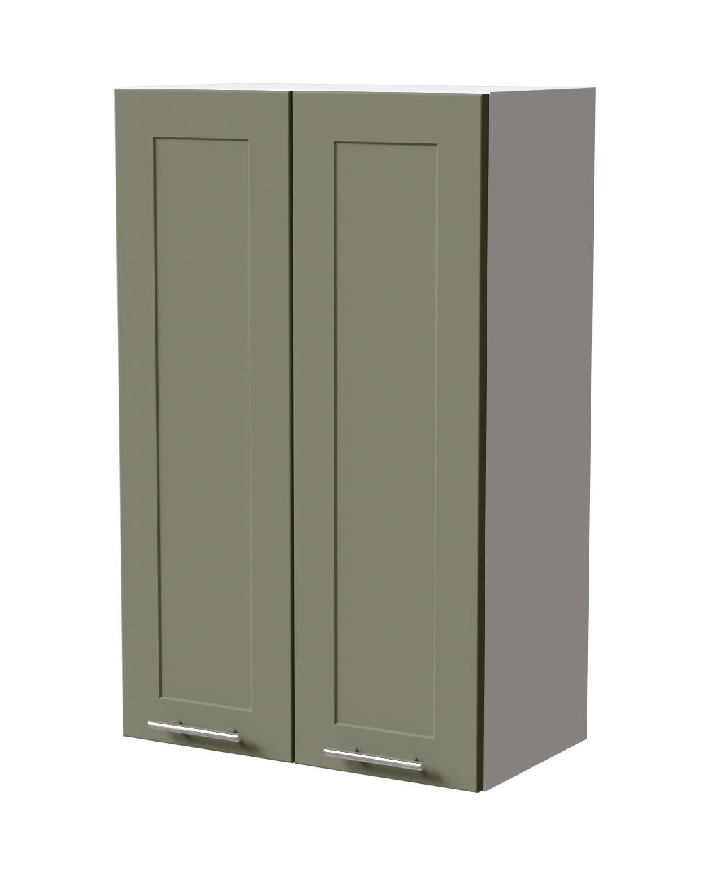 HÄNGESCHRANK Oslo W4/60 Weiß / Reed Green Matt 60 / 32,5 / 96cm - Weiß/Grün, Holz/Holzwerkstoff (60/96/32.5cm) - Feldmann-Wohnen