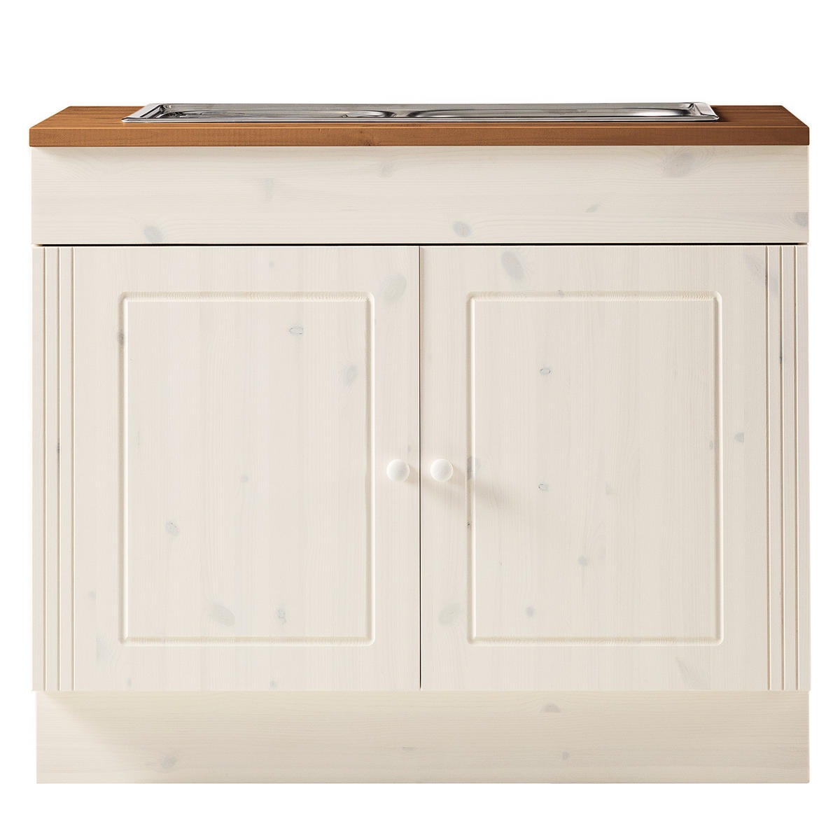 KÜCHENZEILE - Kiefer massiv - Kieferfarben, Holz (200/205/60cm) - home24