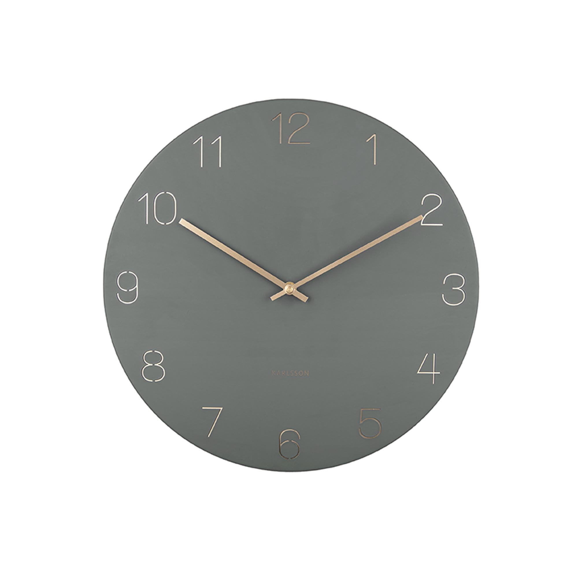 WANDUHR Charm Grün 40/40/3.5 cm - Grün, Metall (40/3.5/40cm) - Karlsson