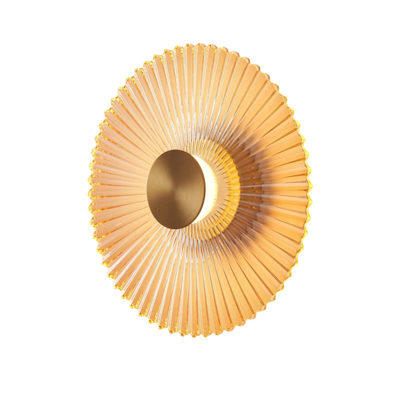 WANDLEUCHTE Ambrelia, Bernstein und Messing, 28cm - Bernsteinfarben, Glas (28/28/7.5cm) - KOSILUM