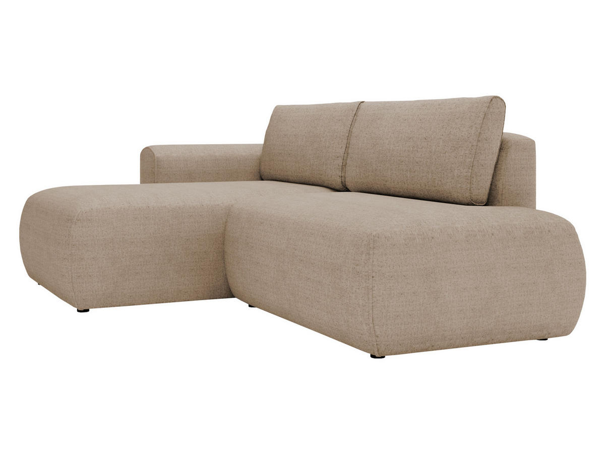 ECKSOFA Mila - Hellbraun/Schwarz, Holzwerkstoff/Kunststoff (256/164cm) - MIRJAN24
