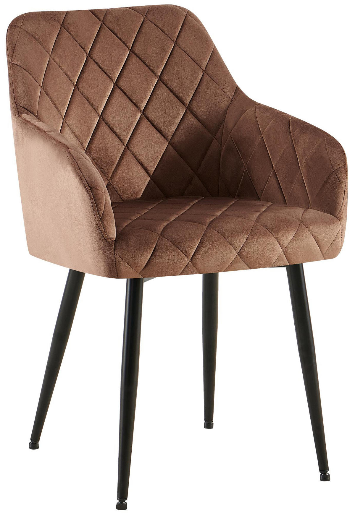 ARMLEHNENSTUHL Samt Braun - Braun, Textil (53/83/61cm) - CLP