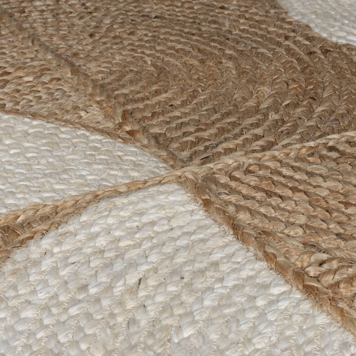 TEPPICH Jute Halbkreis Muster, Geometrisch, Wohnzimmer Natur Rechteckig 200x290 - Beige, Textil (200/290cm) - KADIMA DESIGN