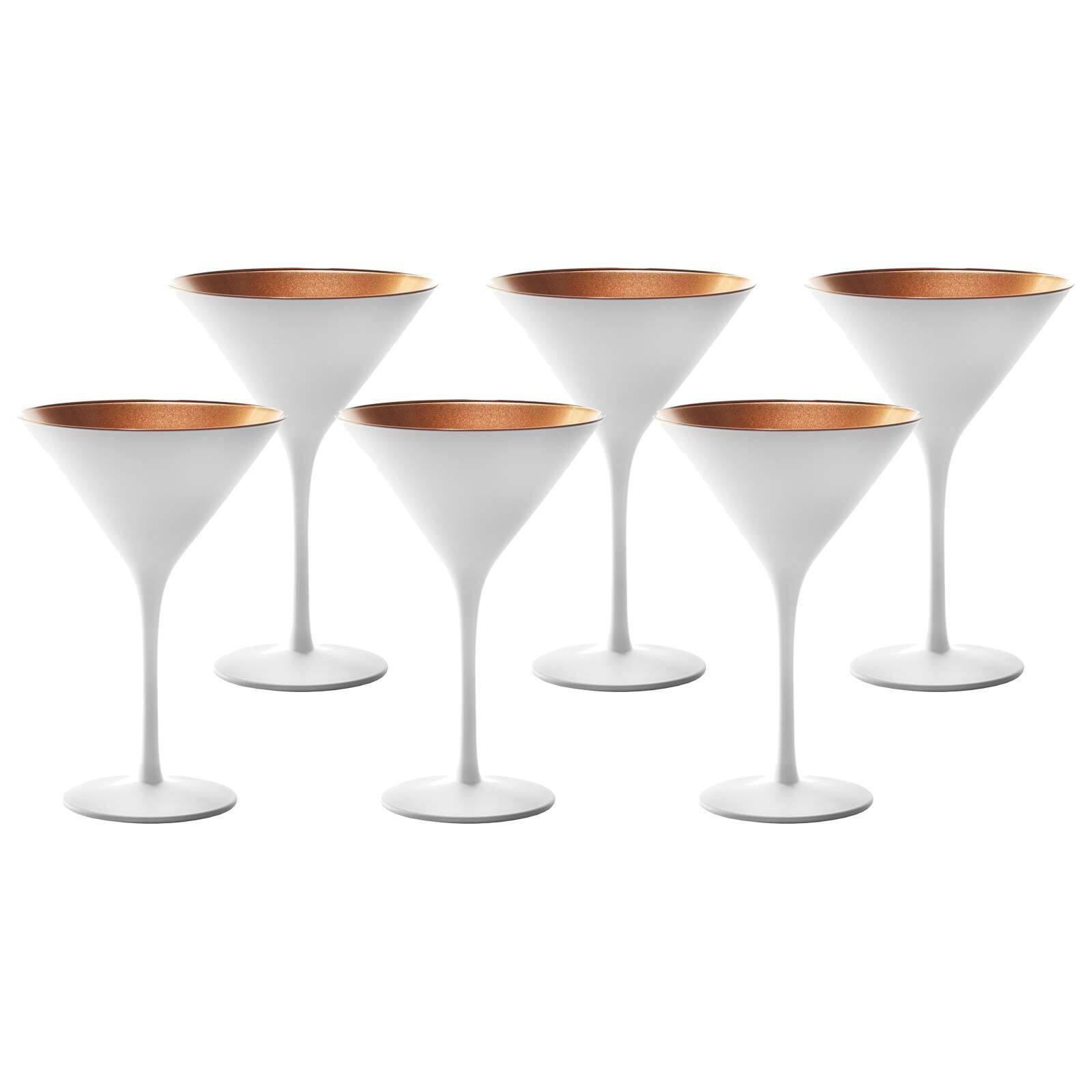 COCKTAILSCHALEN Elements Weiß-Bronze 240 ml 6er Set - Weiß/Bronzefarben, Glas (0.24L) - Stölzle Lausitz