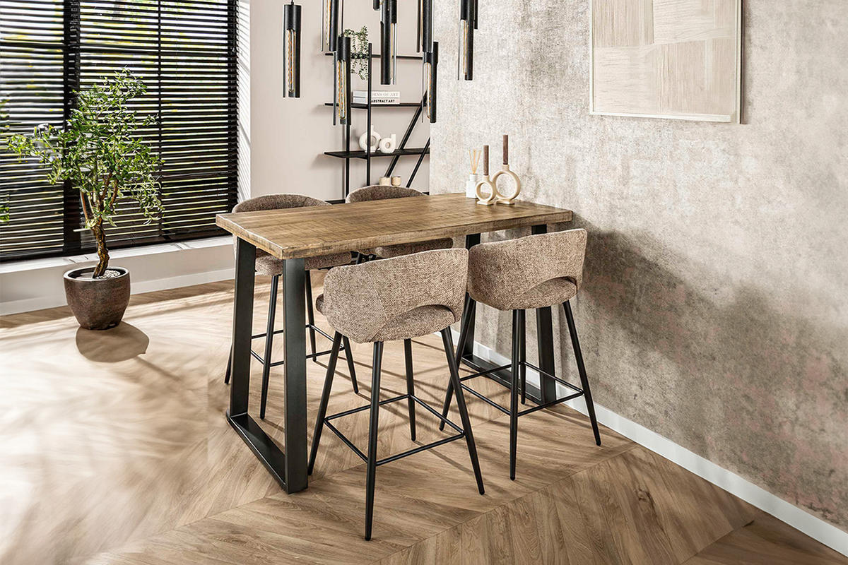 BARTISCH FINA Holz Mango - Schwarz/Braun, Holz/Metall (70/92/135cm) - KAWOLA