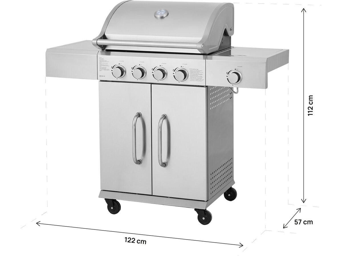 GASGRILL brazzo Hellgrau - Grau, Metall (57/104/118cm) - Habitat Garten