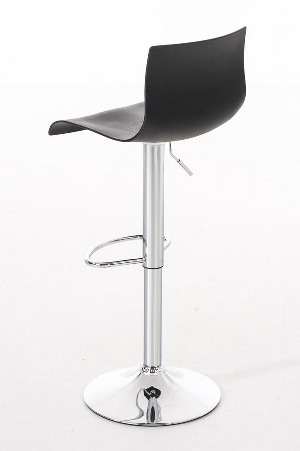 BARHOCKER 2er Set Kunststoff schwarz - Chromfarben/Schwarz, Kunststoff/Metall (39/84/36cm) - CLP