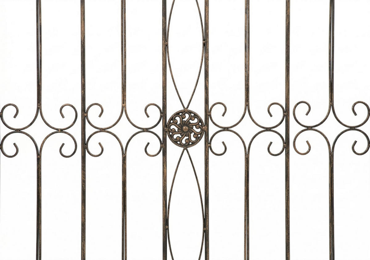 GARTENZAUN Linus Antik 124x1x116cm Metall Bronze Steckzaun - Bronzefarben, Metall (124/116cm) - DELUKE