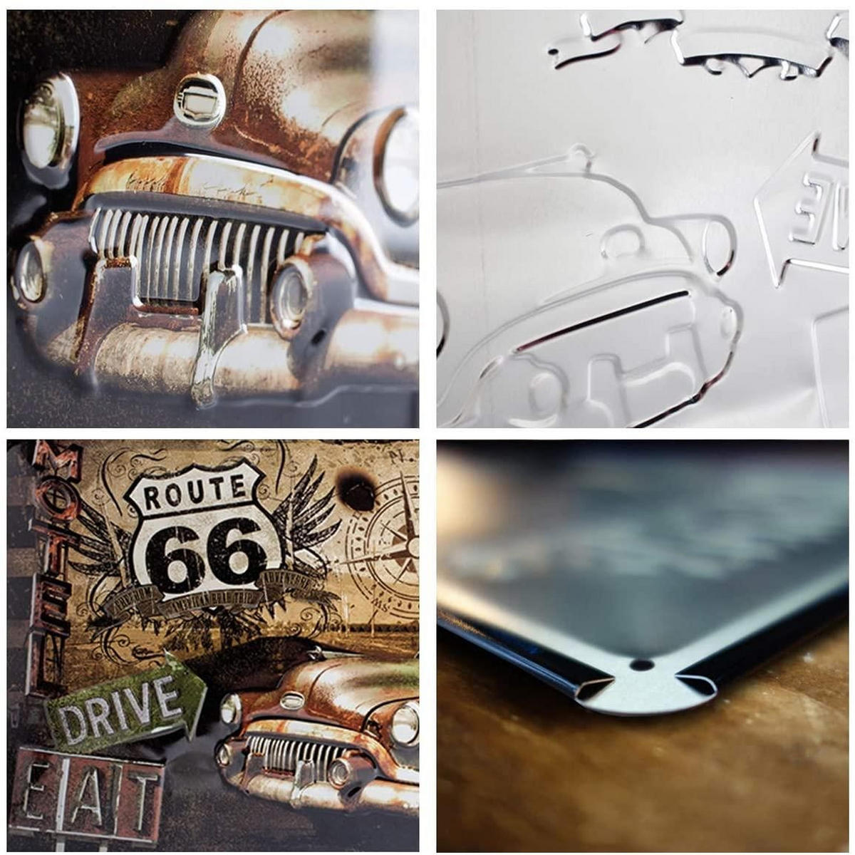 BLECHSCHILD 30/40 cm US Highways Route 66 Road Trip - Multicolor, Metall (40/30/0.2cm) - Nostalgic-Art