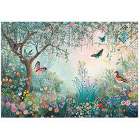 FOTOTAPETE Kinderzimmer Wald Tiere Kindertapete 400x280 - Grün, Papier (400/280cm) - Wallarena