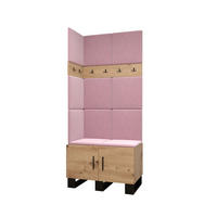 GARDEROBEN-SET 196/84/45,6 - Pink/Schwarz, Holz/Kunststoff (84/196/45.6cm) - Abiks Möbel