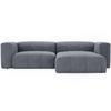 ECKSOFA Landi Grau Rechts - Schwarz/Grau, Kunststoff/Textil (240/180cm) - Graingold