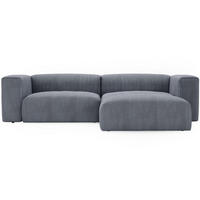 ECKSOFA Landi Grau Rechts - Schwarz/Grau, Kunststoff/Textil (240/180cm) - Graingold