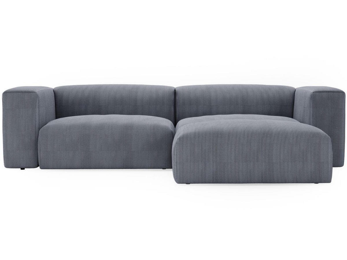 ECKSOFA Landi Grau Rechts - Schwarz/Grau, Kunststoff/Textil (240/180cm) - Graingold