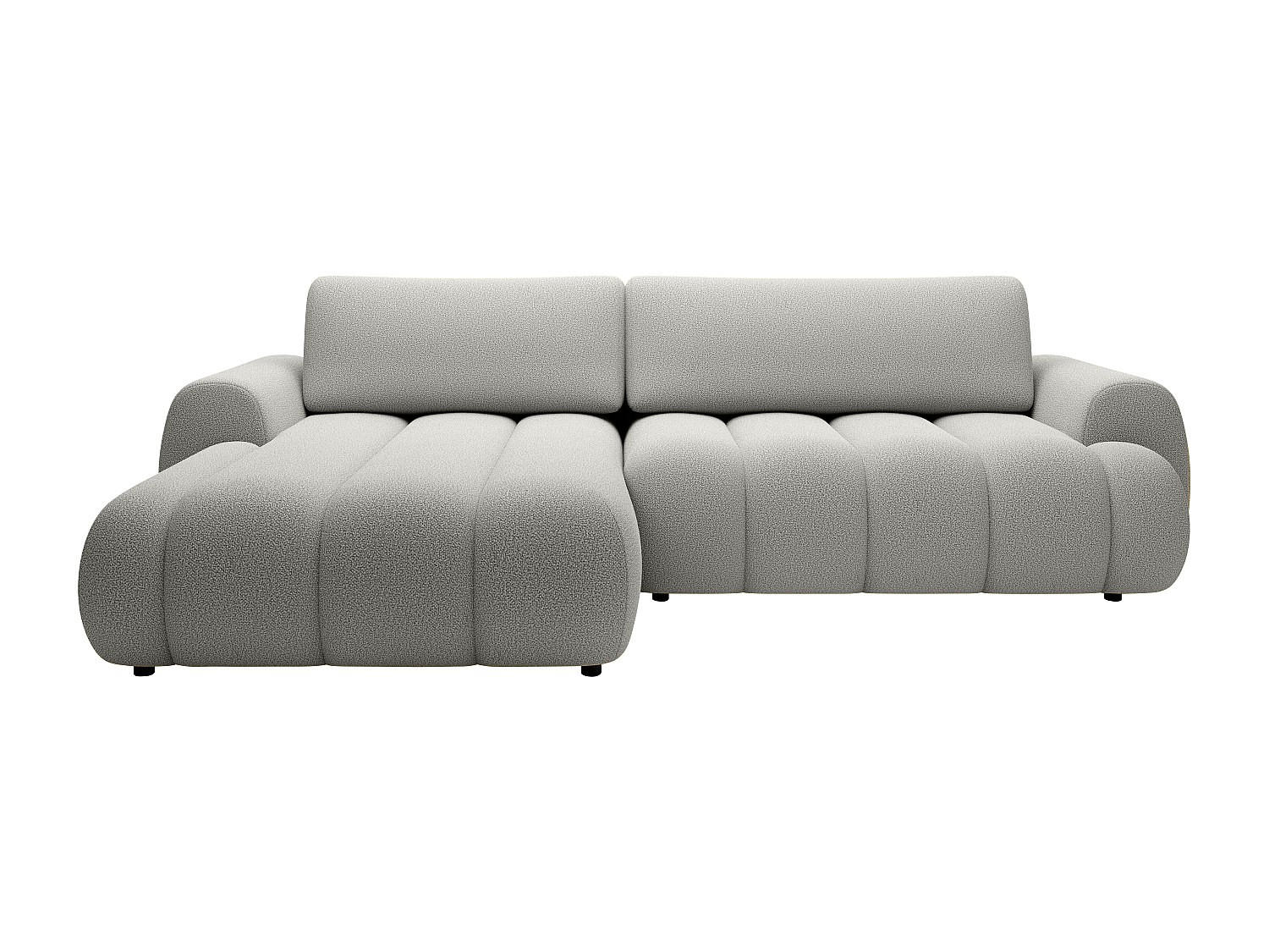 SCHLAFSOFA - 4 Personen - Stoff - Hellgrau - - Hellgrau, Textil (272/81/168cm) - Vente-Unique