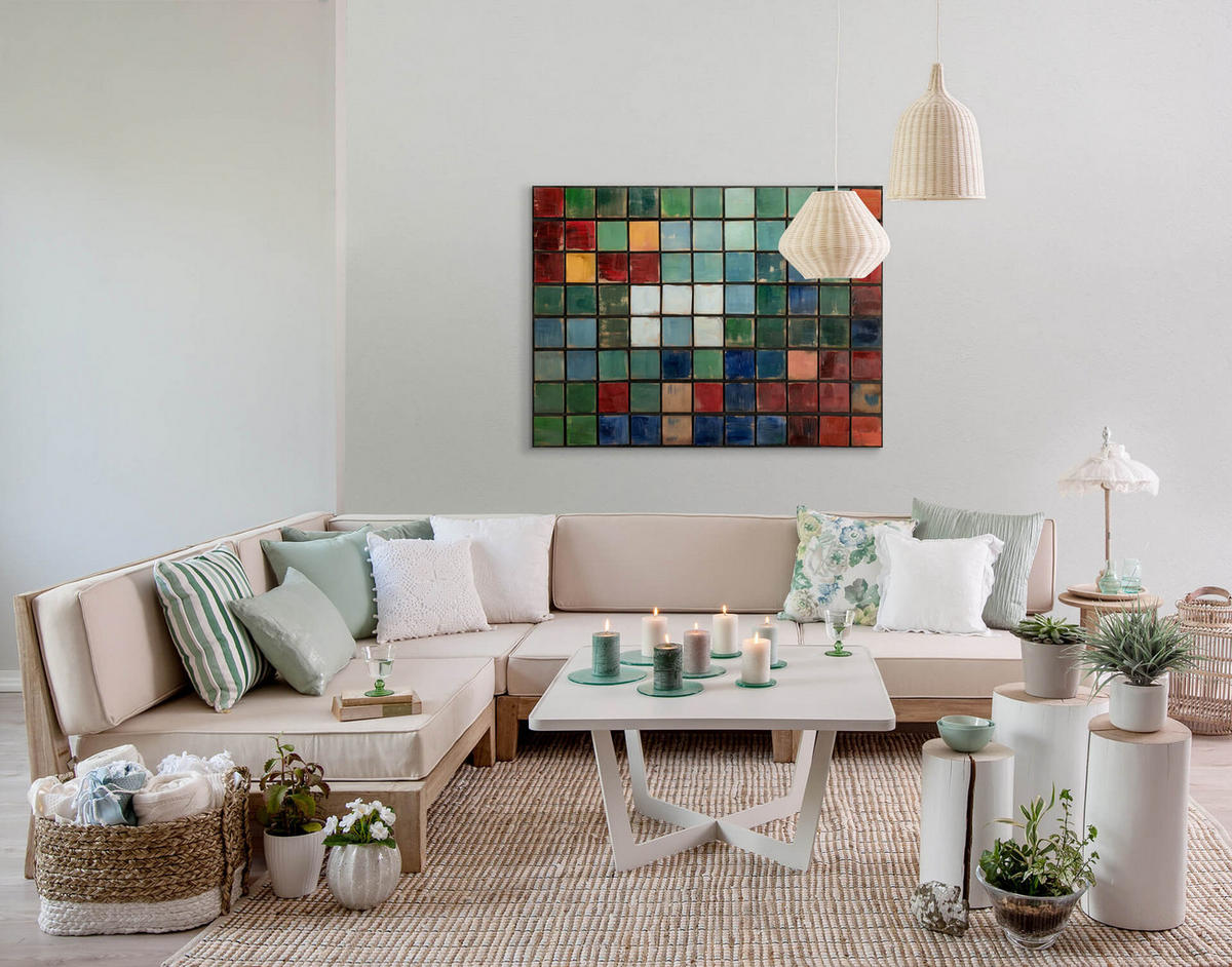 HOLZBILD Bunt 100/70 cm - Multicolor, Holz (7/70cm) - KUNSTLOFT