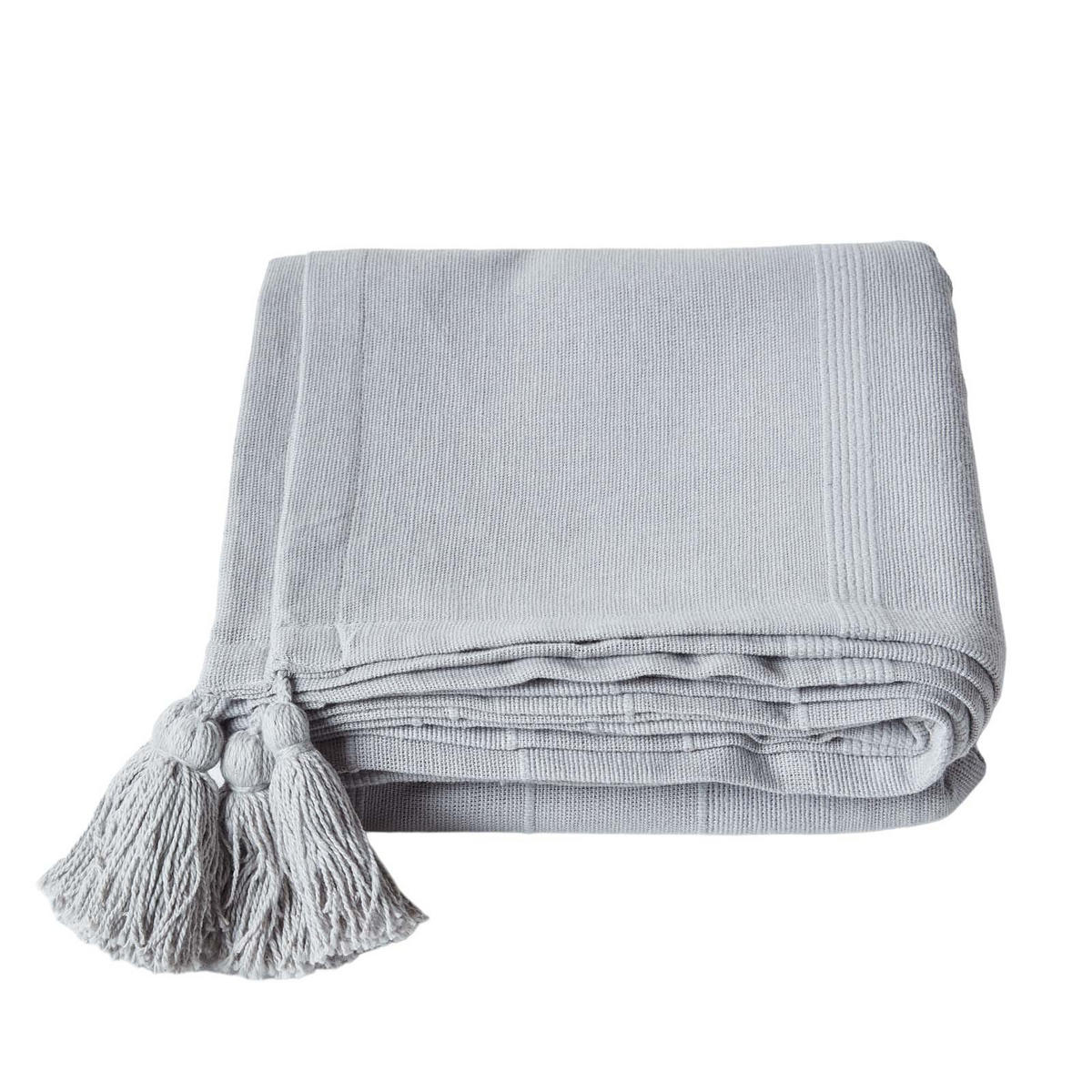 WOHNDECKE Rajput 150/200 cm, 100% Baumwolle - Hellgrau, Textil (150/200cm) - Homescapes
