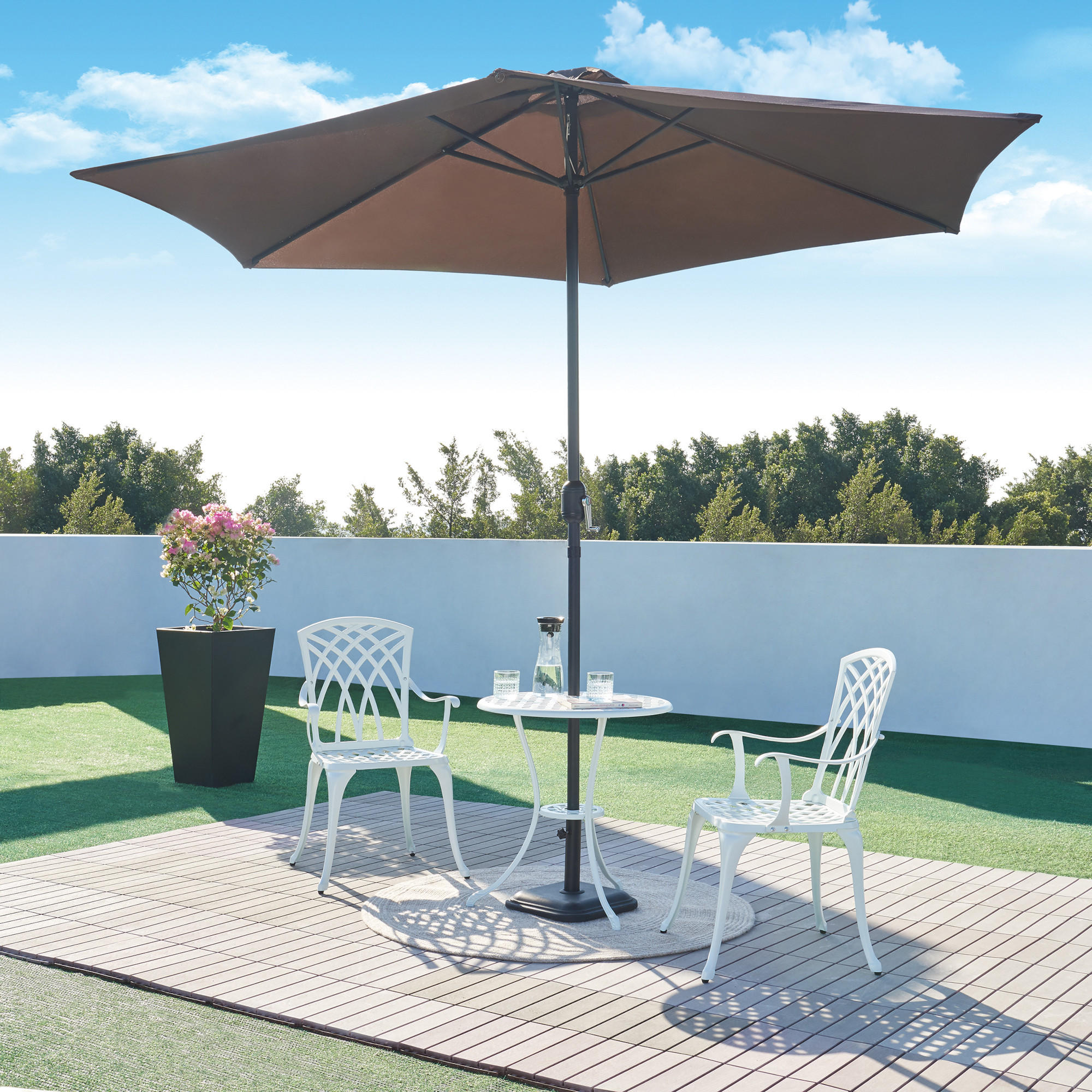 Thumbnail - casa.pro Bistro-Set, Weiß, Metall, 2-Sitzer, Balkonmöbel, Balkonmöbel-Sets