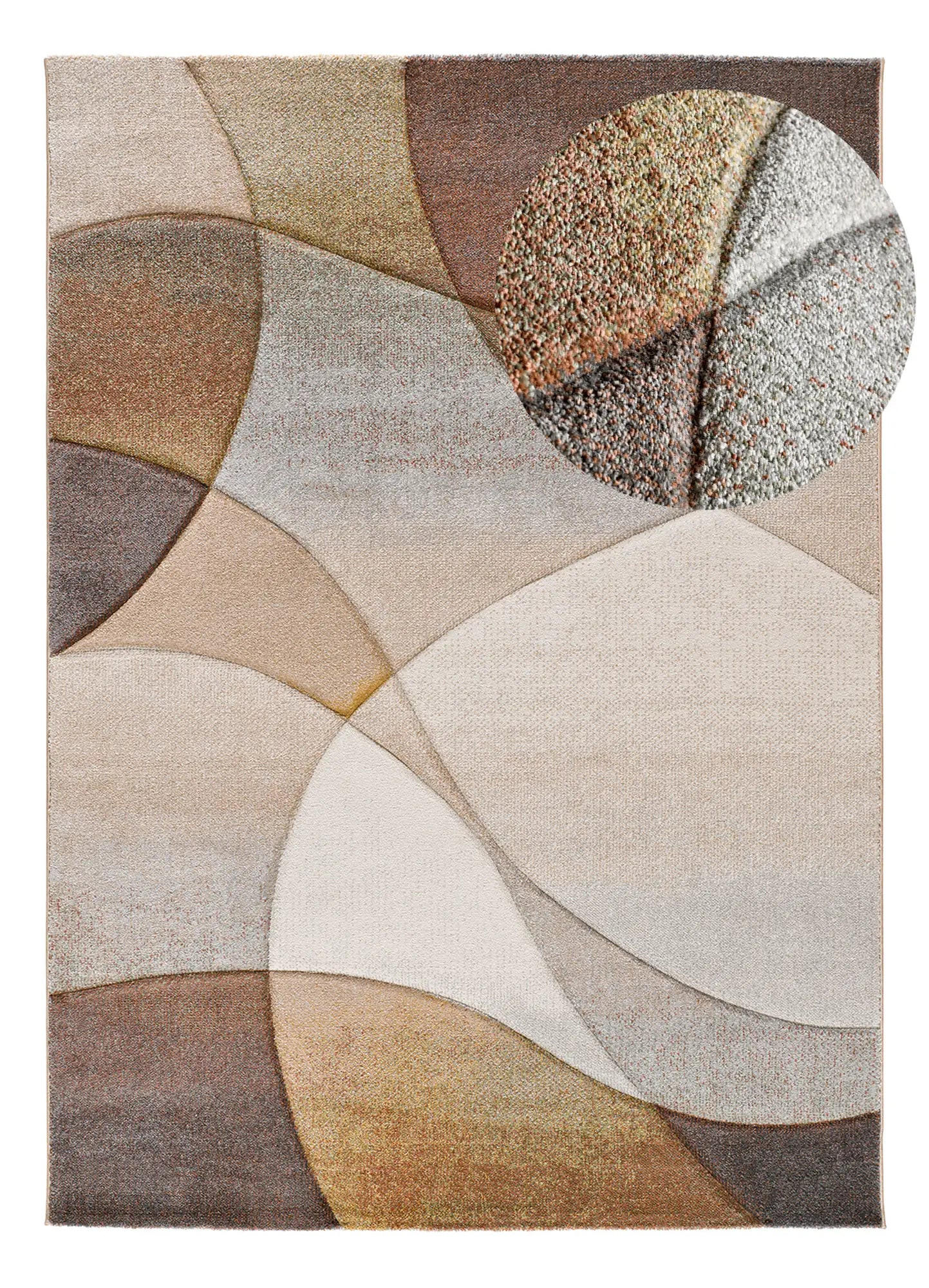 Atticgo Kurzflorteppich Terracotta, Beige 140x200 cm