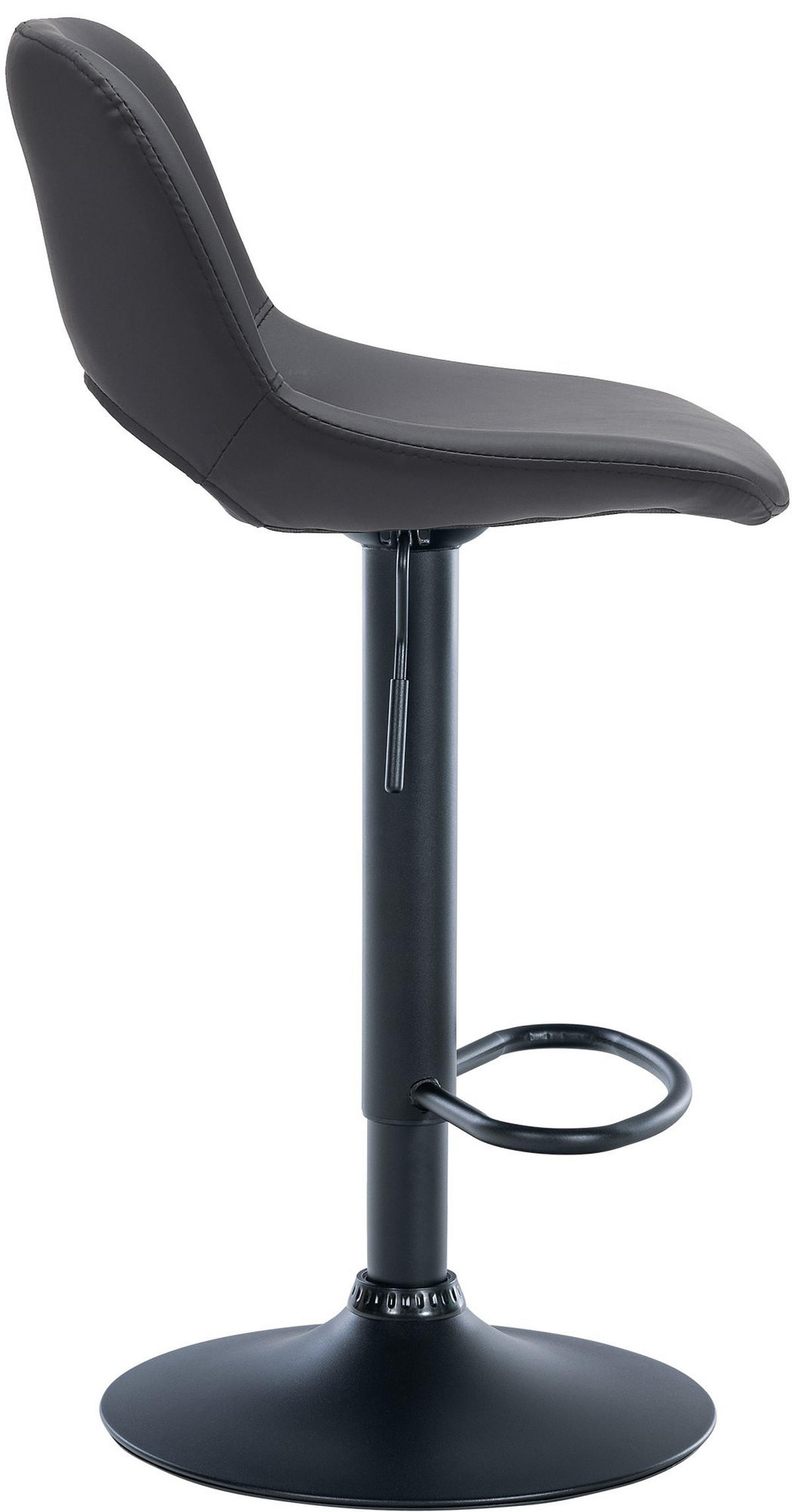 BARHOCKER JAKSON Schwarz Kunstleder Schwarz - Schwarz, Leder/Metall (42/86/46cm) - DELUKE