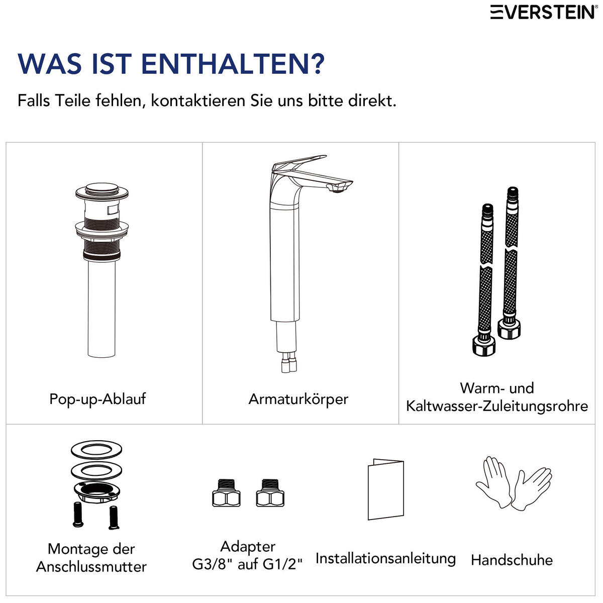 WASCHTISCHARMATUR Schwarz Matt, Hoch, Aufsatzwaschbecken, Einhebelmischer, Softline - Schwarz, Metall (4.6/30.2/20cm) - Everstein