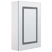 BAD SPIEGELSCHRANK weiß/silber mit LED-Beleuchtung 40/60 cm Condor - Silberfarben/Weiß, Holz (40/60/12cm) - Beliani