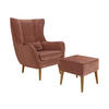 SESSEL Estjano mit Fußbank - Beige/Rosa, Holz (80/106/95cm) - MIRJAN24