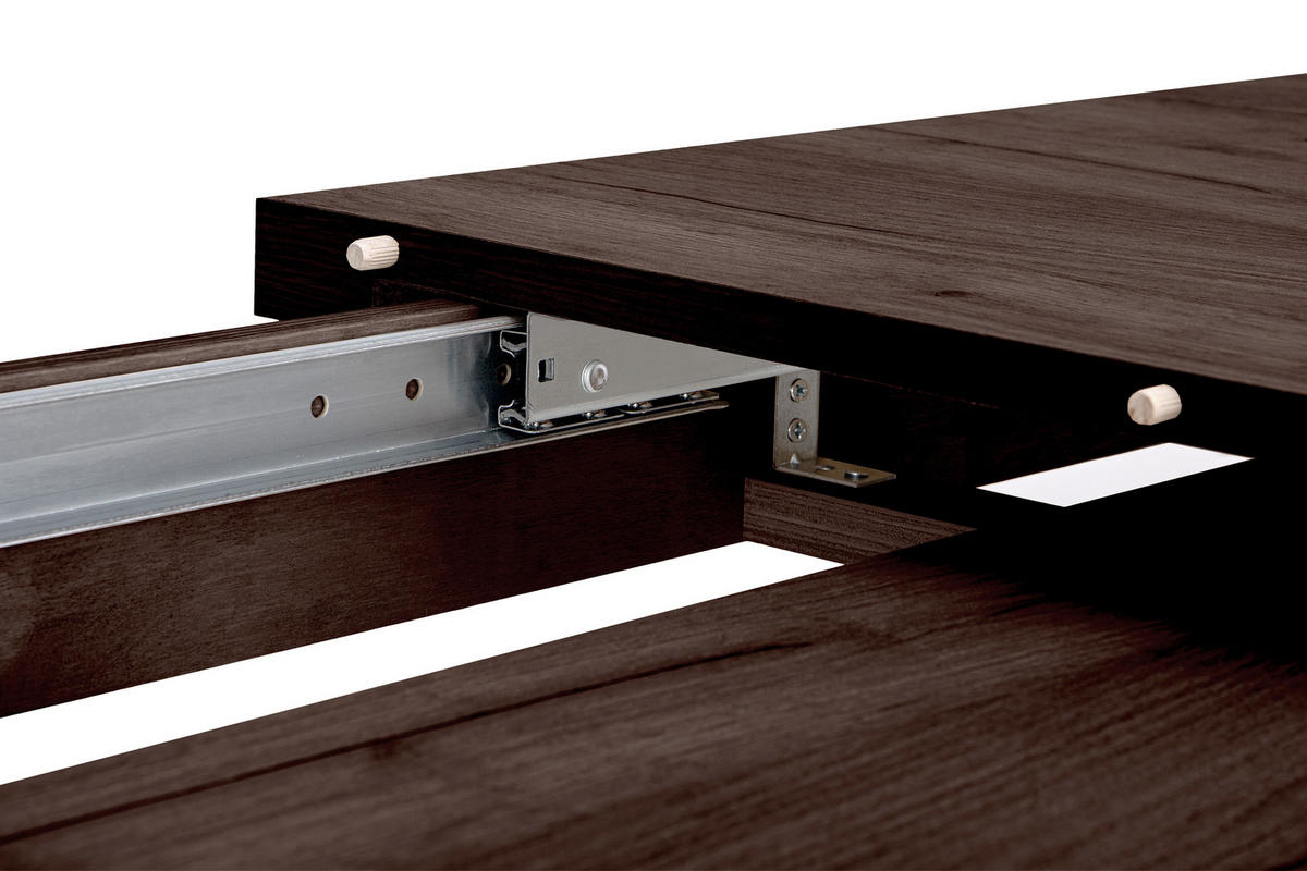 ESSTISCH CABIO ausziehbar bis 190cm, Walnuss dunkel - Walnussfarben, Holz (150/77/80cm) - KONSIMO®