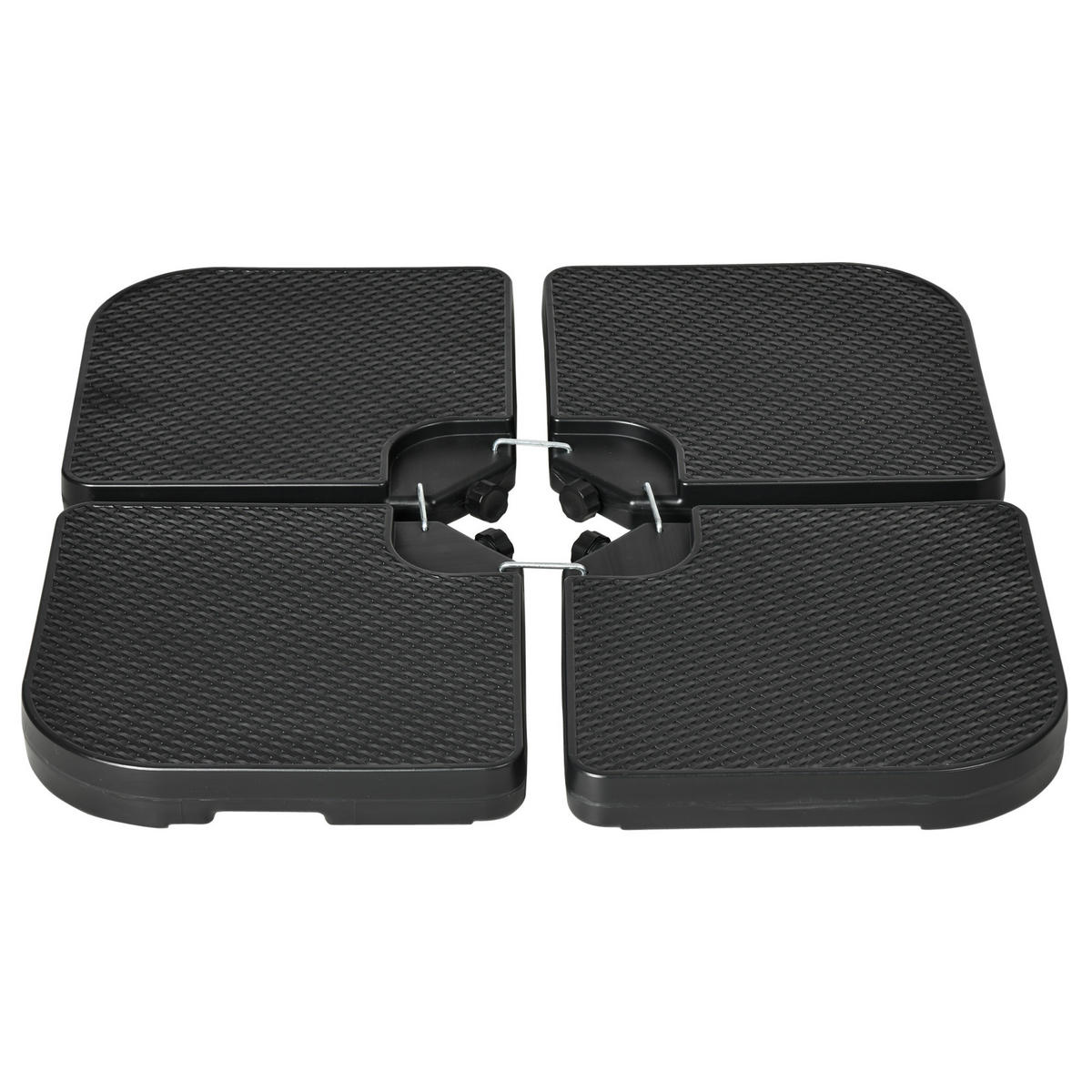 BESCHWERUNGSPLATTEN Schwarz 4er-Set 100/100/8 cm - Schwarz, Kunststoff (99/99cm) - PANGIVO