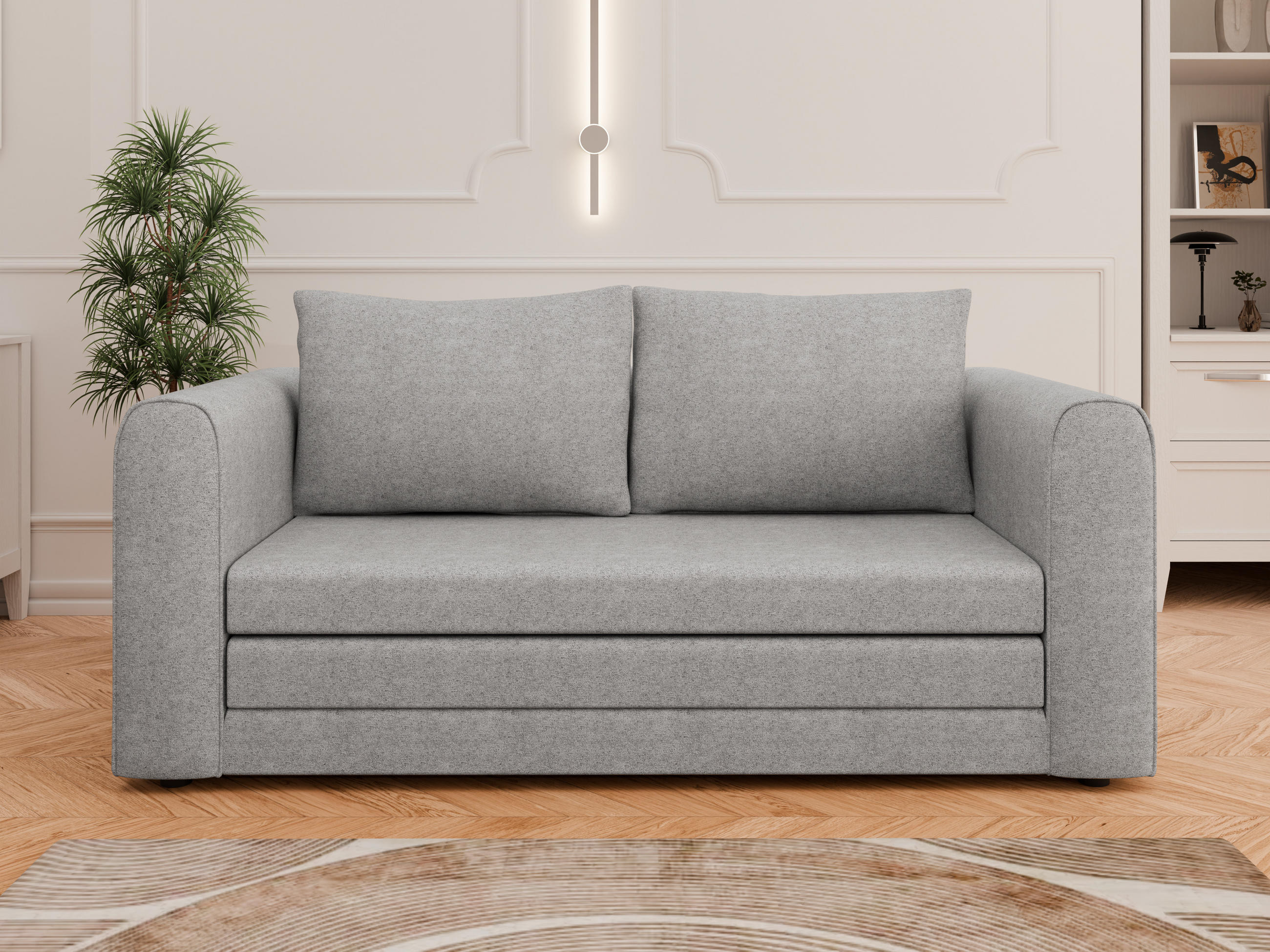 SCHLAFSOFA Arelis Schlafsofa mit Bettfunktion, grau - Grau, Holz (160/78/69cm) - Panda Möbel
