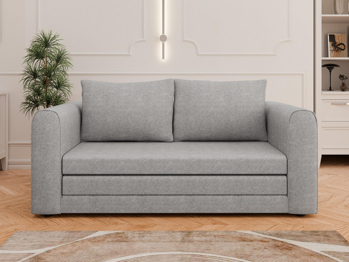 SCHLAFSOFA Arelis Schlafsofa mit Bettfunktion, grau - Grau, Holz (160/78/69cm) - Panda Möbel