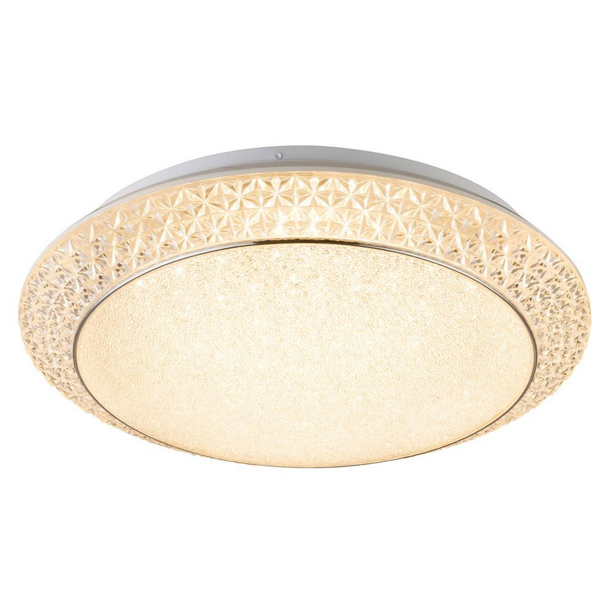 LED DECKENLEUCHTE Kristalloptik Weiß - Weiß, Metall (51/51/12cm) - Globo Lighting